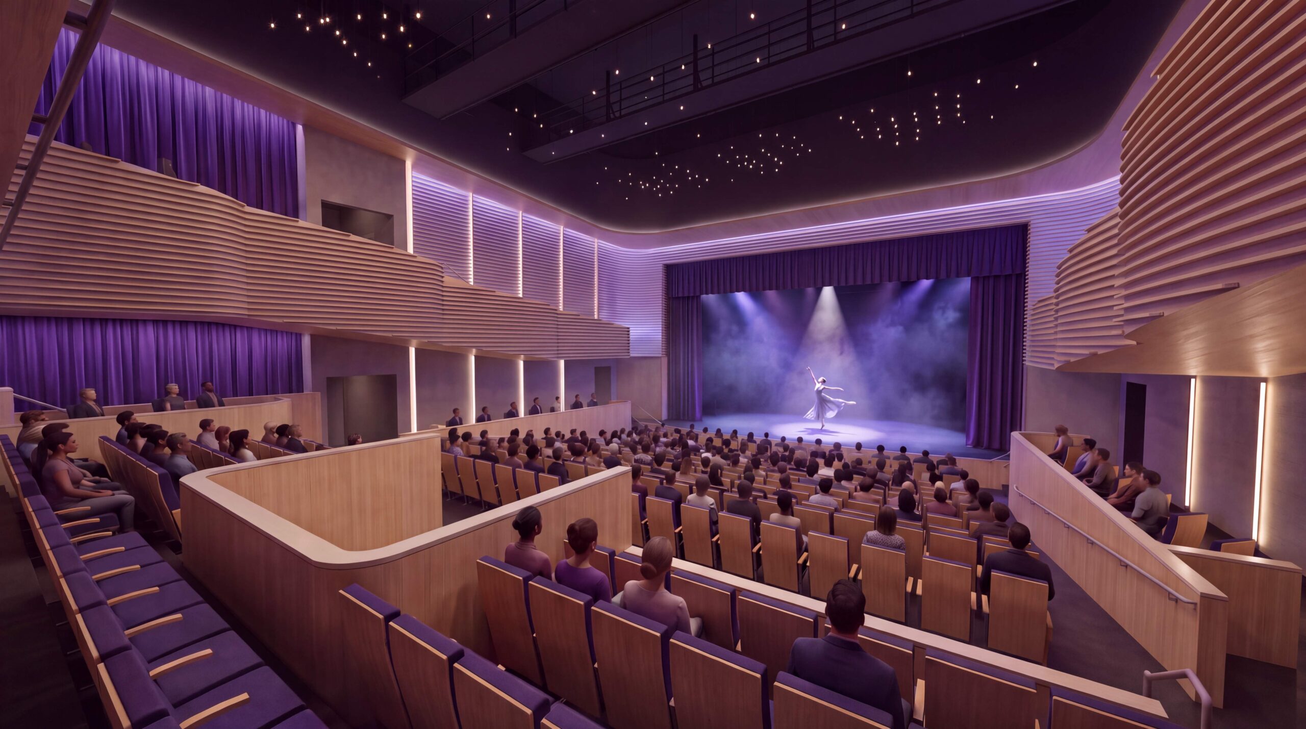 Rendering of the main theater inside Marlie Center